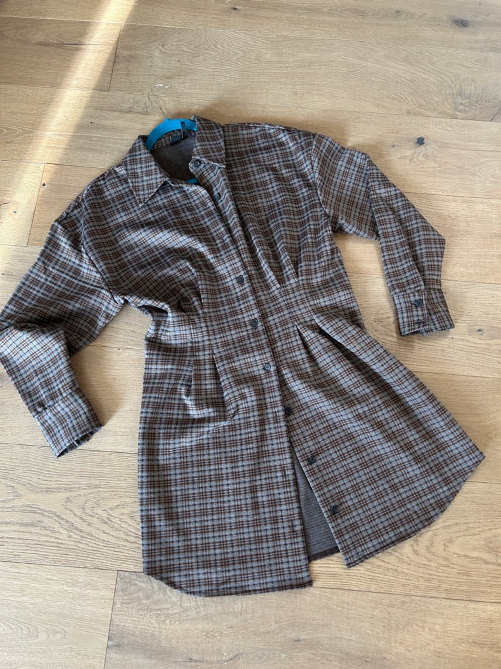 Simons Brown Plaid Shirt-Jacket